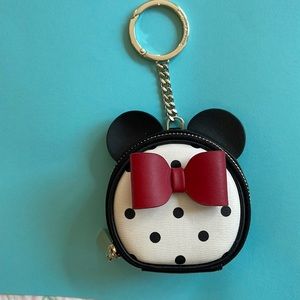 Disney Kate Spade Mini Mouse with Bow Polka Dot  Coin Key Chain Purse